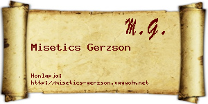 Misetics Gerzson névjegykártya